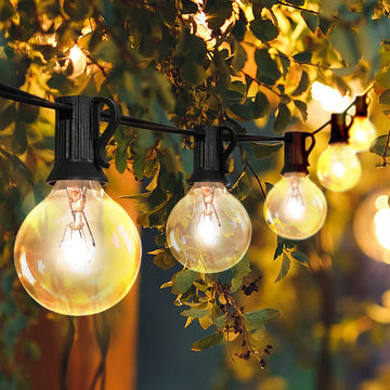 Indoor/Outdoor 25 ft. Contemporary Rustic Incandescent G40 Bistro Globe Bulb String Lights